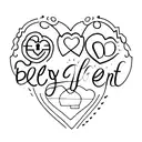 A heart-shaped lock with the names of the client's children as keys tattoo design idea