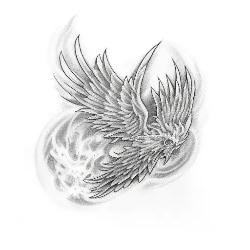 Phoenix wings turning into ash's tattoo design idea