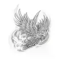 Phoenix wings turning into ash's tattoo design idea