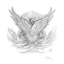 Phoenix wings turning into ash's tattoo design idea