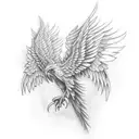 Phoenix wings turning into ash's tattoo design idea