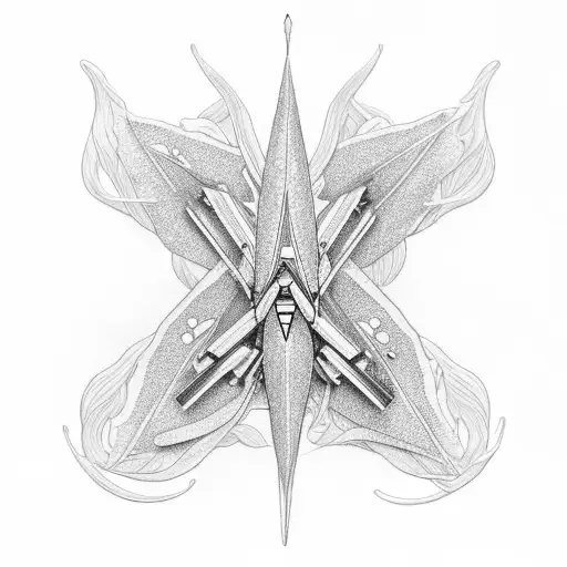 Telecaster guitar that morphs into a strelizia flower at the Top tattoo design idea