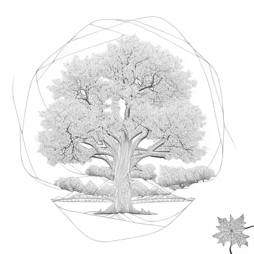 oak tree  tattoo design idea