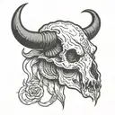 bison skull tattoo design idea