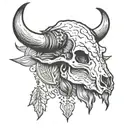 bison skull tattoo design idea