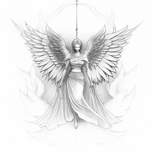 seraphim angel tattoo design idea