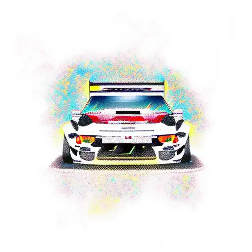 Japanese drift car tattoo design idea