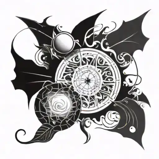 A tattoo design featuring all 7 deadly sins symbolized in a unique and abstract way tattoo design idea