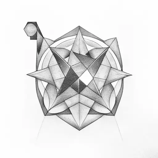 seven sided star with an old-fashioned keyhole in the middle tattoo design idea