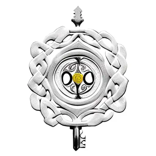 Celtic key tattoo design idea
