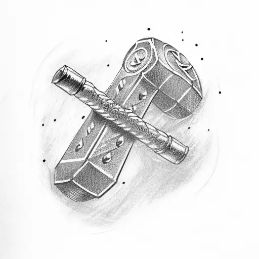 Thor's hammer Mjölnir tattoo design idea