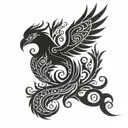 tribal phoenix combination tattoo tattoo design idea