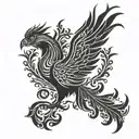 tribal phoenix combination tattoo tattoo design idea
