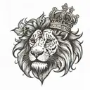 lion and crown tattoo design idea