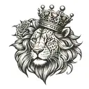 lion and crown tattoo design idea