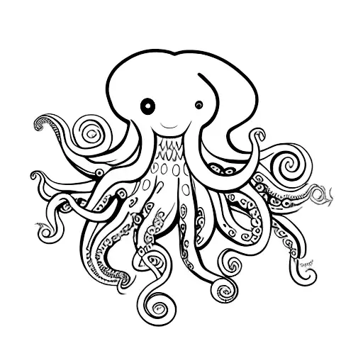 octopus elephant  tattoo design idea
