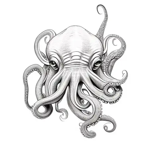 octopus elephant  tattoo design idea