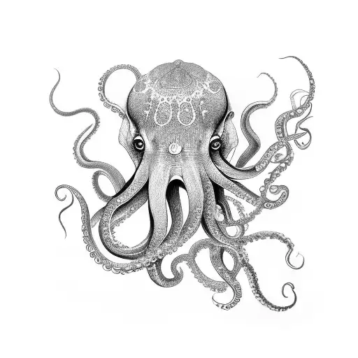 octopus elephant  tattoo design idea