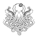octopus elephant  tattoo design idea