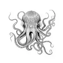 octopus elephant  tattoo design idea