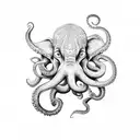 octopus elephant  tattoo design idea