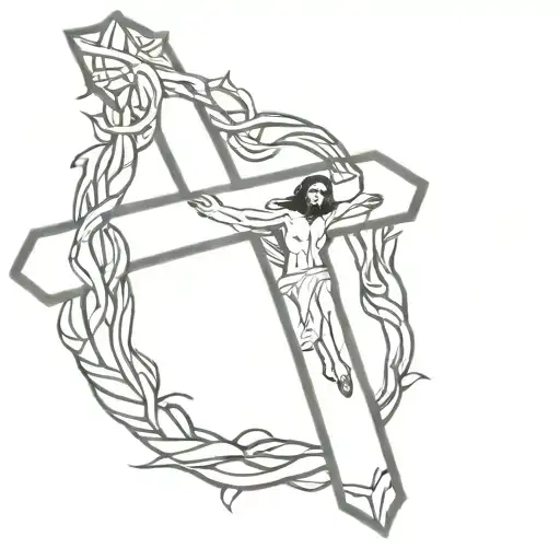 jesus blood cross tattoo design idea