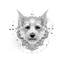 half dog face tattoo design idea