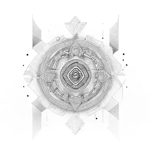 sello Maya circular tattoo design idea
