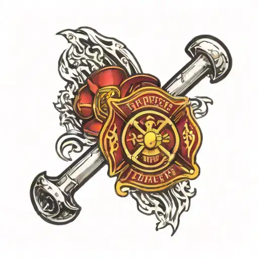 whatever it takes firefighter emblem tattoo design idea