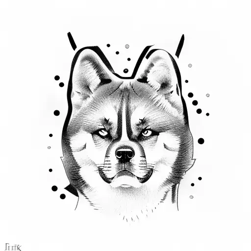 akita inu tattoo design idea