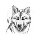 akita inu tattoo design idea