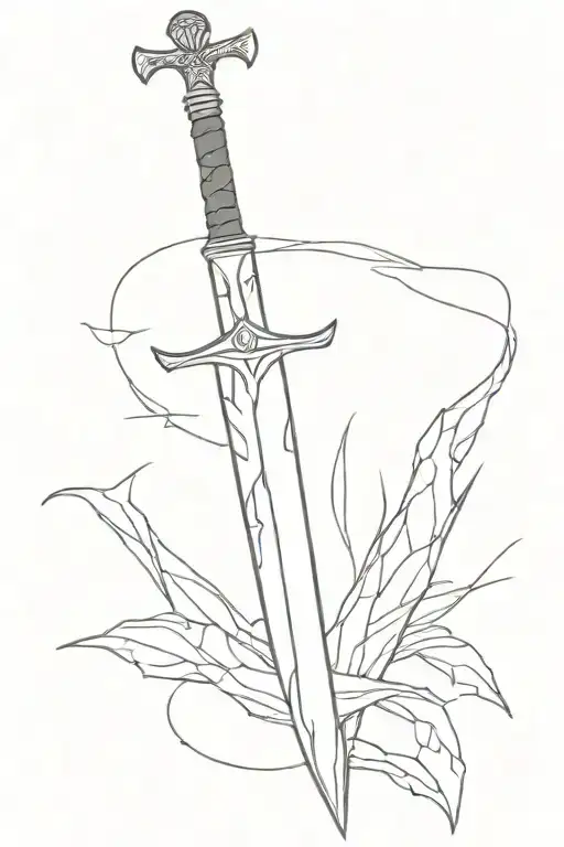 Geralts silver sword from the Witcher 3 tattoo design idea