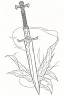 Geralts silver sword from the Witcher 3 tattoo design idea