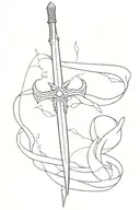 Geralts silver sword from the Witcher 3 tattoo design idea