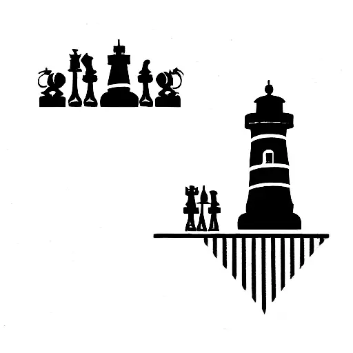 Lighthouse + CHESS QUEEN tattoo design idea