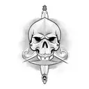 sword with skull and snake tattoo design idea