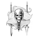 sword with skull and snake tattoo design idea