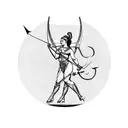 Sagittarius maiden holding a bow and arrow standing back to back with a Virgo maiden holding a sickle tattoo design idea