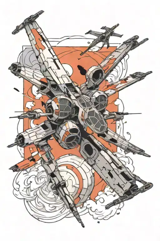 star wars x wing tattoo design idea