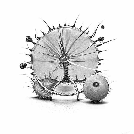 The Venus's flytrap stems and thorns forearm tattoo design idea