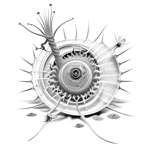 The Venus's flytrap stems and thorns tattoo design idea