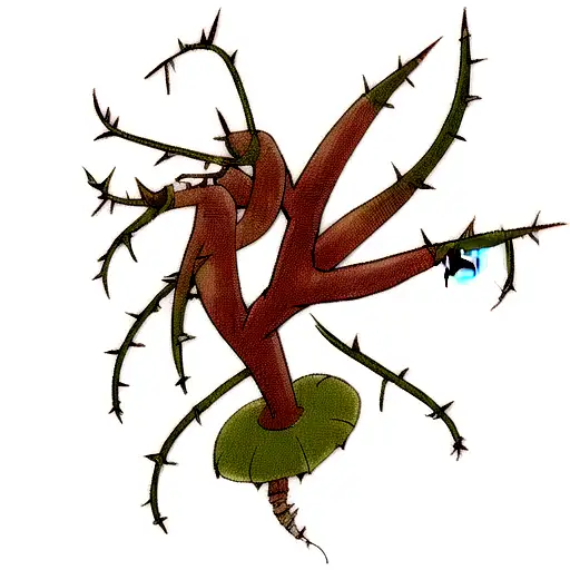 Venus's flytrap stems and thorns forearm tattoo design idea