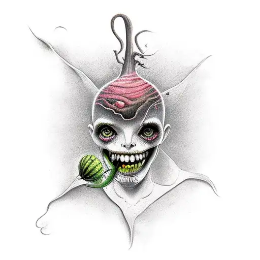 The Venus's flytrap goth tattoo design idea