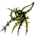 Venus's flytrap stems and thorns forearm tattoo design idea