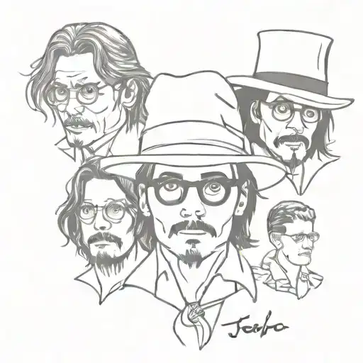 Johnny Depp movie characters tattoo design idea