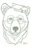 GRADUATION BEAR HEAD SAGE 3 EYES tattoo design idea