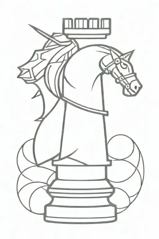knight chess piece tattoo design idea