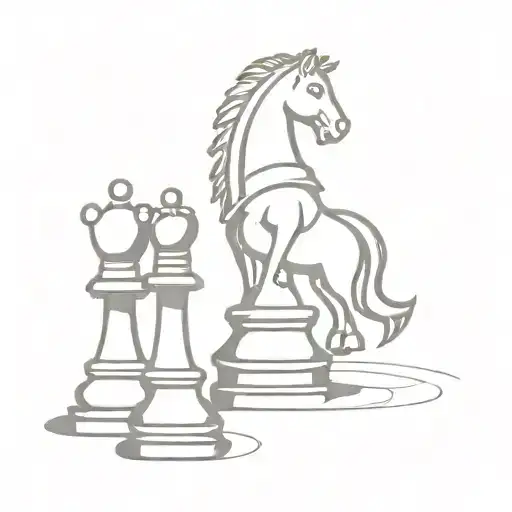 chess knight chess piece tattoo design idea