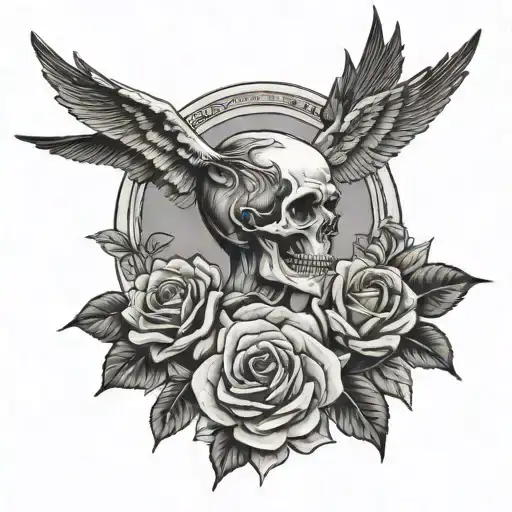 Memorial for a dead father tattoo design idea