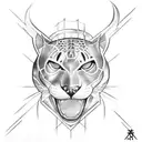 Panther with ankh symbol tattoo design idea